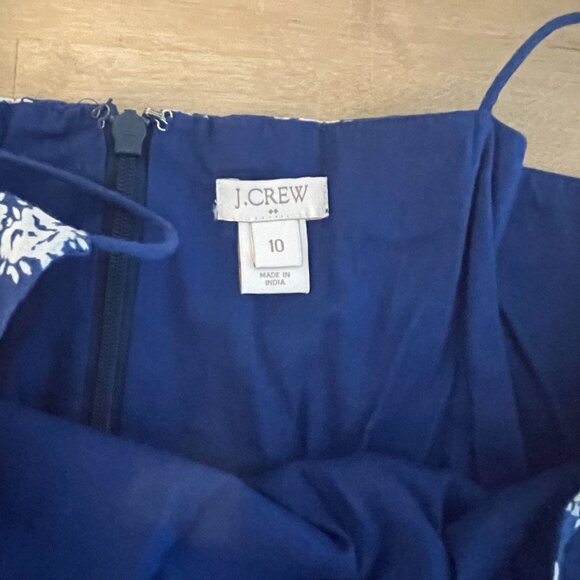 J. CREW Womens Dress Maxi Spaghetti Strap Lined Cotton Blue White, size 10 - Picture 2 of 6